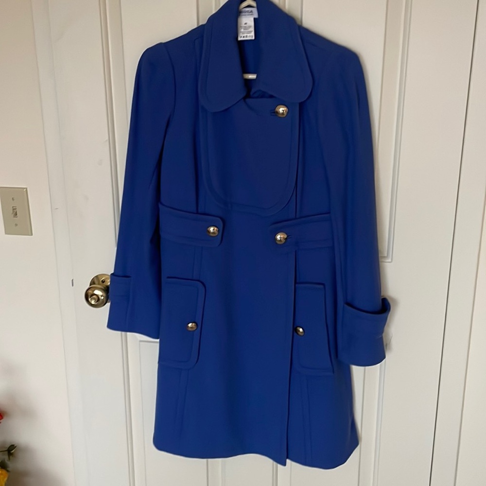 SONIA  RYKIEL SZ 8 blue coat, worn once, in EXCELLENT CONDition